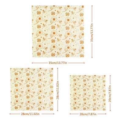 7''x8'' Reusable Eco Beeswax Food Wrap Lunch Bag Bowl Covers Wrapper For Fruit