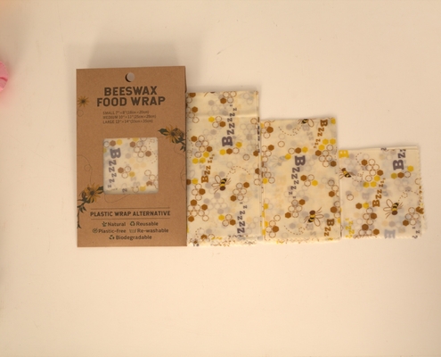 7''x8'' Reusable Eco Beeswax Food Wrap Lunch Bag Bowl Covers Wrapper For Fruit